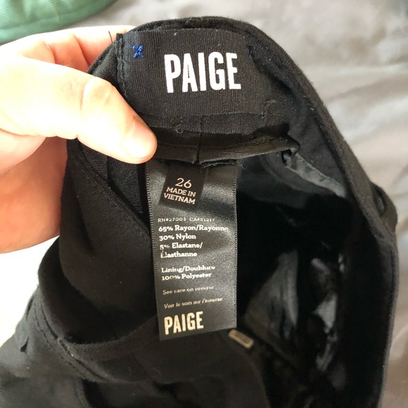 Paige Black Skinny Stretch Pants - Picture 6 of 8